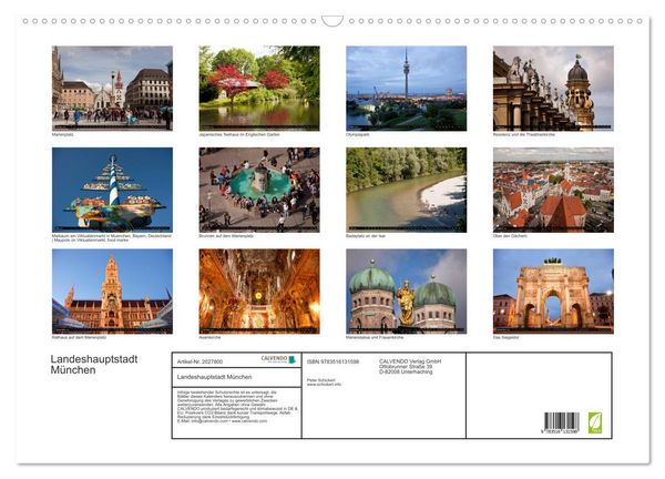 Produktbild: Landeshauptstadt M&uuml;nchen (Wandkalender 2026 DIN A2 quer), CALVENDO Monatskalender