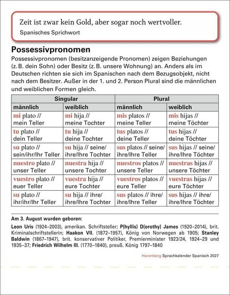 Produktbild: Spanisch Sprachkalender 2027 - Spanisch lernen leicht gemacht - Tagesabrei&szlig;kalender