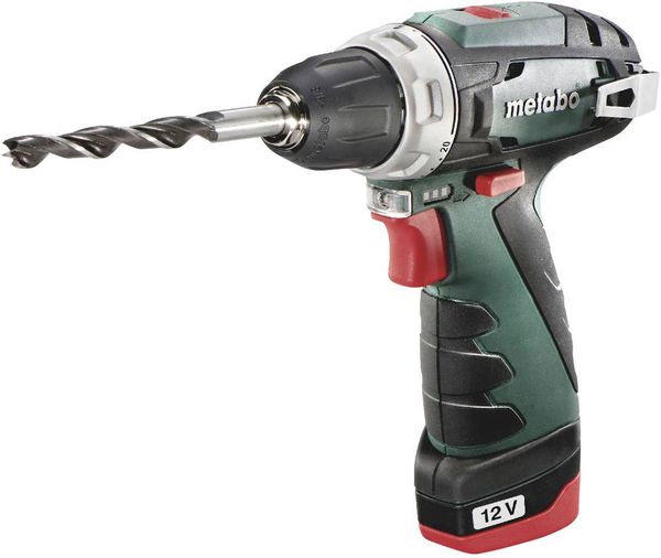 Metabo PowerMaxx BS Basic 600984000 Akku-Bohrschrauber 12 V 2.0 Ah Li-Ion inkl. 2. Akku, inkl. Ladegerät