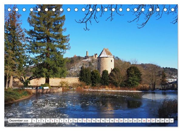 Produktbild: Liebliche Bergstra&szlig;e - Burgen, Wein und Fachwerk (Tischkalender 2026 DIN A5 quer), CALVENDO Monatskalender