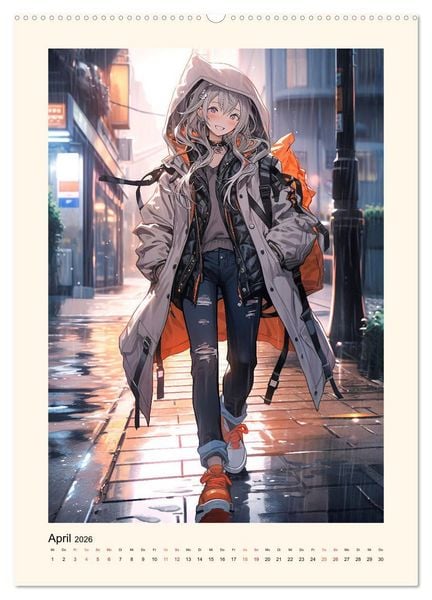 Produktbild: Manga Girls - ein gl&uuml;ckliches Jahr (hochwertiger Premium Wandkalender 2026 DIN A2 hoch), Kunstdruck in Hochglanz