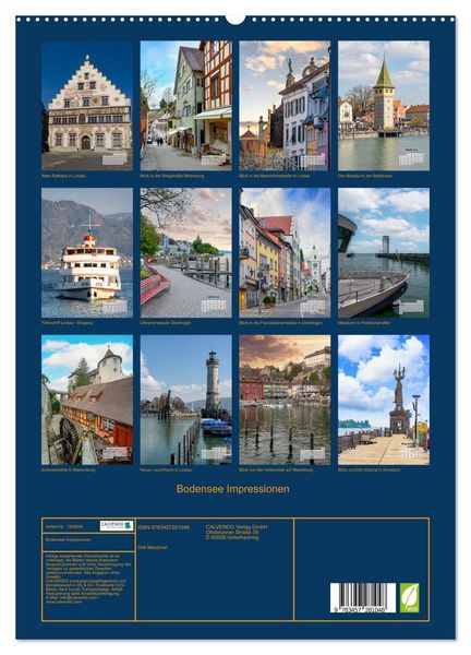 Produktbild: Bodensee Impressionen (hochwertiger Premium Wandkalender 2026 DIN A2 hoch), Kunstdruck in Hochglanz