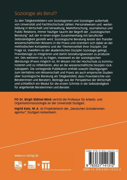 Produktbild: Soziologie als Beruf?