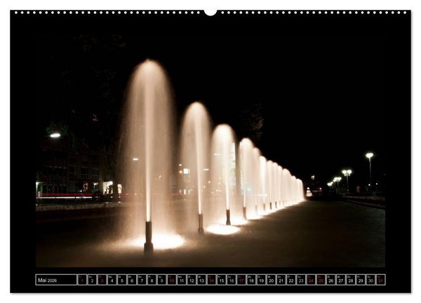 Produktbild: Karlsruhe Tag und Nacht (hochwertiger Premium Wandkalender 2026 DIN A2 quer), Kunstdruck in Hochglanz