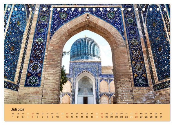 Produktbild: Uzbekistan - m&auml;rchenhafte Seidenstra&szlig;e (Tischkalender 2026 DIN A5 quer), CALVENDO Monatskalender