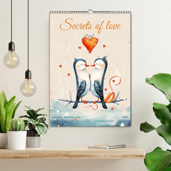 Produktbild: Secrets of love - mit Liebe durch das Jahr (Wandkalender 2026 DIN A2 hoch), CALVENDO Monatskalender