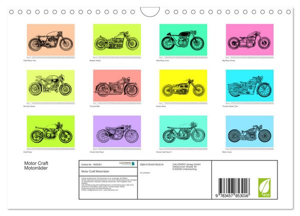 Produktbild: Motor Craft Motorr&auml;der (Wandkalender 2026 DIN A4 quer), CALVENDO Monatskalender