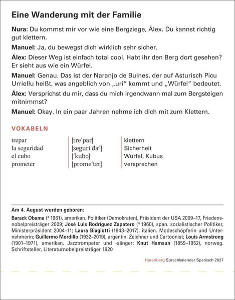Produktbild: Spanisch Sprachkalender 2027 - Spanisch lernen leicht gemacht - Tagesabrei&szlig;kalender