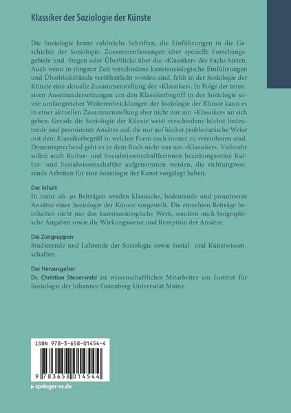 Produktbild: Klassiker der Soziologie der K&uuml;nste