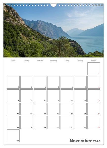 Produktbild: GARDASEE Terminplaner (Wandkalender 2026 DIN A3 hoch), CALVENDO Monatskalender