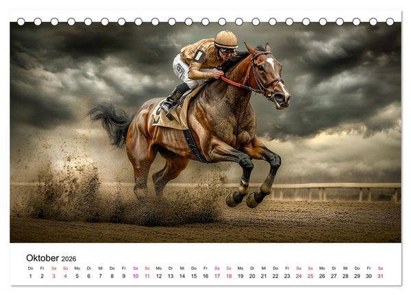 Produktbild: Pferderennen (Tischkalender 2026 DIN A5 quer), CALVENDO Monatskalender