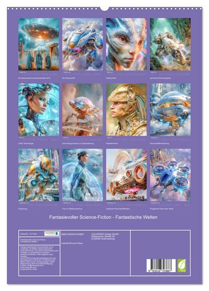 Produktbild: Fantasievoller Science-Fiction - Fantastische Welten (hochwertiger Premium Wandkalender 2026 DIN A2 hoch), Kunstdruck in Hochglanz