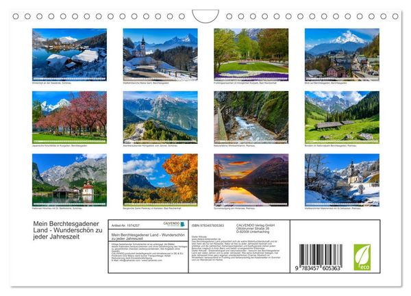 Produktbild: Mein Berchtesgadener Land - Wundersch&ouml;n zu jeder Jahreszeit (Wandkalender 2026 DIN A4 quer), CALVENDO Monatskalender