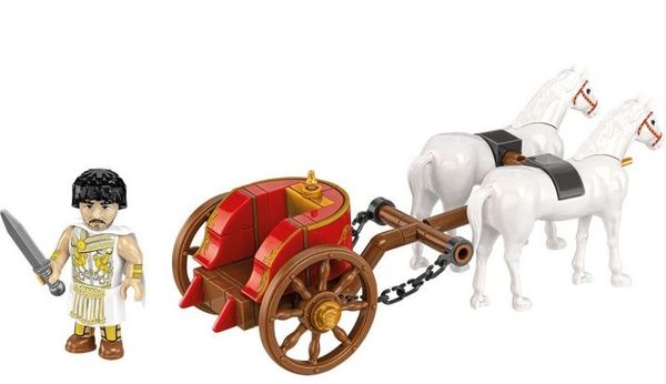 Produktbild: COBI Imperium Romanum 20069 - Roman Chariot, R&ouml;mischer Streitwagen, Bausatz, 93 Klemmbausteine/1 Figur/2 Pferde