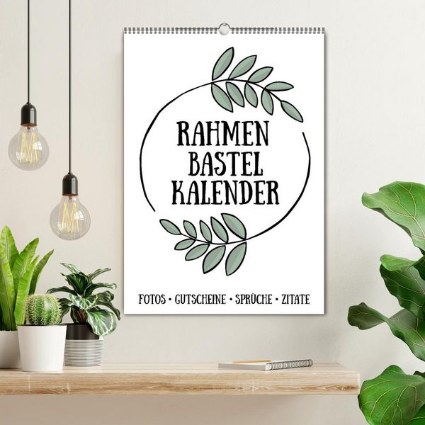 Produktbild: Rahmen Bastel-Kalender - DIY Fotos-Spr&uuml;che-Zitate (Wandkalender 2026 DIN A2 hoch), CALVENDO Monatskalender