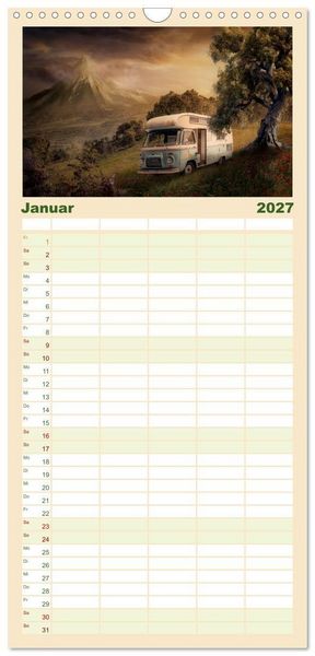 Produktbild: Familienplaner 2027 - Camping macht gl&uuml;cklich! mit 5 Spalten (Wandkalender, 21 x 45 cm) CALVENDO