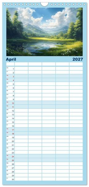 Produktbild: Familienplaner 2027 - Anime - Welten: Eine Reise durch vertr&auml;umte Welten mit 5 Spalten (Wandkalender, 21 x 45 cm) CALVENDO