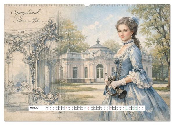 Produktbild: Rokoko Weltreise (hochwertiger Premium Wandkalender 2027 DIN A2 quer), Kunstdruck in Hochglanz