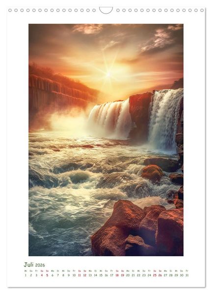 Produktbild: Malerische Wasserf&auml;lle (Wandkalender 2026 DIN A3 hoch), CALVENDO Monatskalender