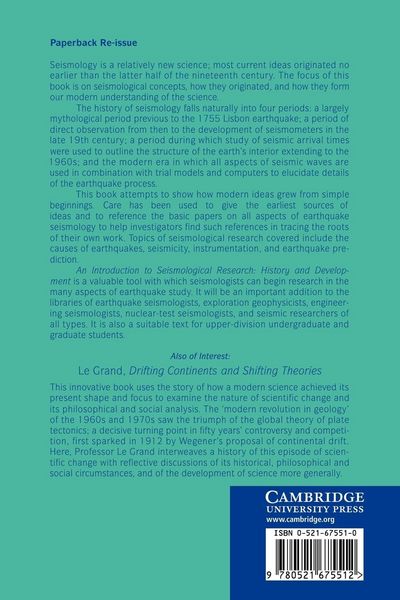 Produktbild: An Introduction to Seismological Research