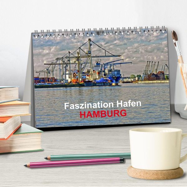 Produktbild: Faszination Hafen - Hamburg (Tischkalender 2026 DIN A5 quer), CALVENDO Monatskalender