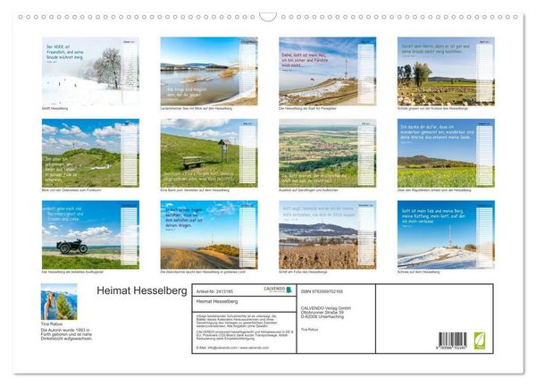 Produktbild: Heimat Hesselberg (Wandkalender 2027 DIN A2 quer), CALVENDO Monatskalender