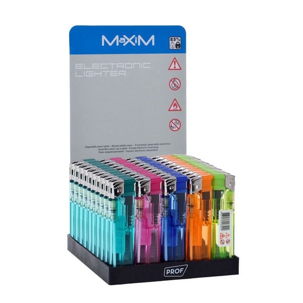 Feuerzeuge elektronisch transparent 50 Stück