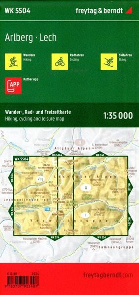 Produktbild: Freytag & berndt Wanderkarte WK 5504 Arlberg, Lech 1:35.000