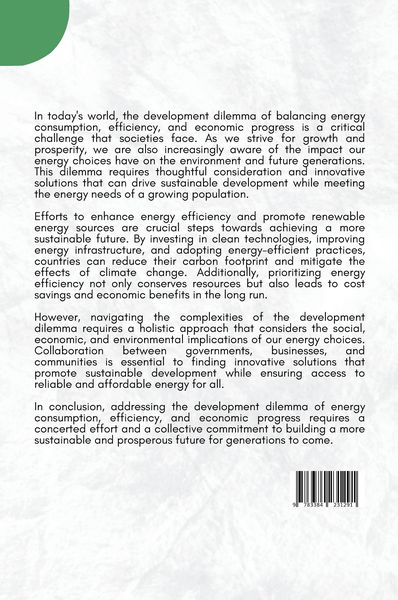 Produktbild: The Development Dilemma: Energy Consumption, Efficiency, and Economic Progress