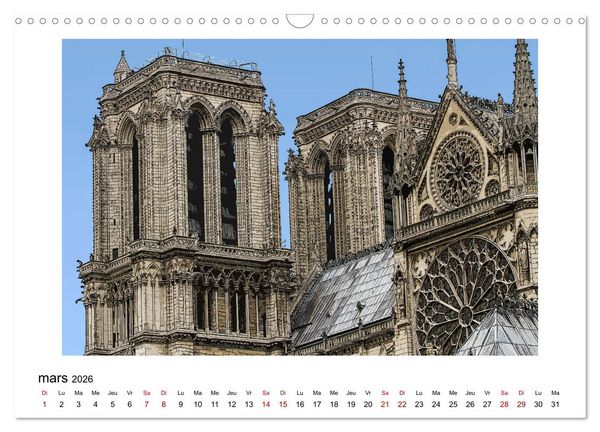 Produktbild: Notre-Dame de Paris en Cartoon (Calendrier mural 2026 DIN A3 vertical), CALVENDO calendrier mensuel