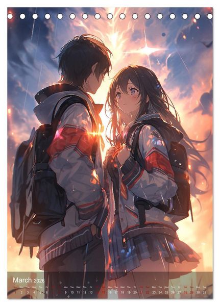 Produktbild: Her Love, His Life and Anime (Desk Calendar 2026 DIN A5 portrait), CALVENDO 12 Month DeskCalendar