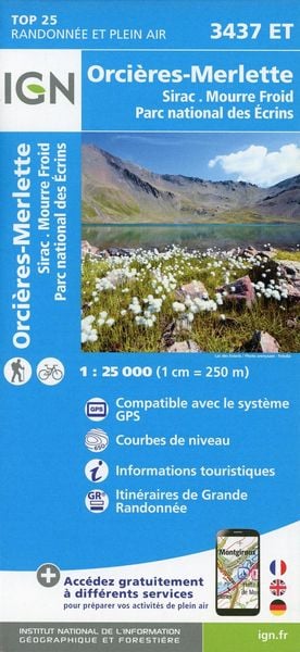 3437ET Orcières-Merlette Sirac Mourre Froid Parc National, Karte von Collectif Ign, IGN Frankreich, 9782758546719