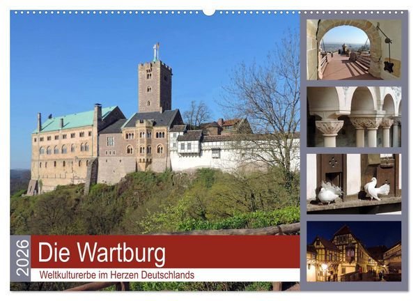 Die Wartburg - Weltkulturerbe im Herzen Deutschlands (Wandkalender 2026 DIN A2 quer), CALVENDO Monatskalender