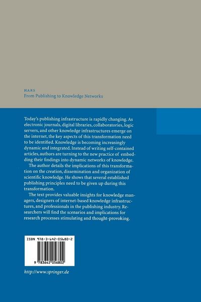 Produktbild: From Publishing to Knowledge Networks
