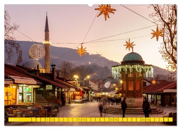 Produktbild: Sarajevo - Vielf&auml;ltige Hauptstadt von Bosnien und Herzegowina (hochwertiger Premium Wandkalender 2026 DIN A2 quer), Kunstdruck in Hochglanz