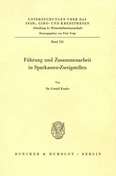 Produktbild: F&uuml;hrung und Zusammenarbeit in Sparkassen-Zweigstellen.