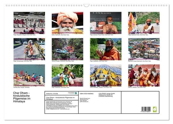 Produktbild: Char Dham - hinduistische Pilgerreise im Himalaya (Wandkalender 2026 DIN A2 quer), CALVENDO Monatskalender