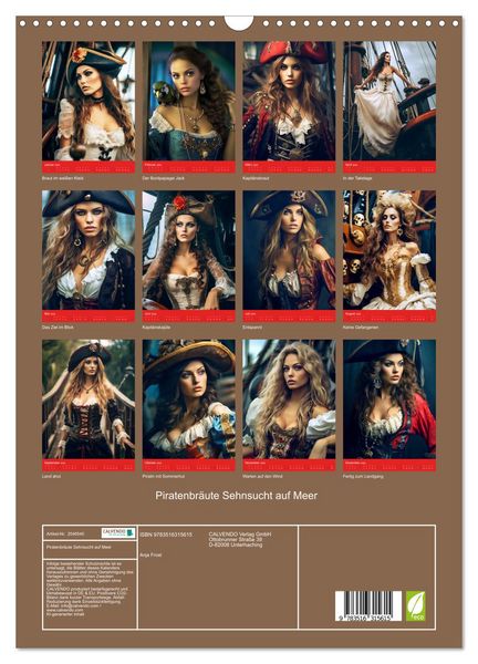 Produktbild: Piratenbr&auml;ute Sehnsucht auf Meer (Wandkalender 2026 DIN A3 hoch), CALVENDO Monatskalender