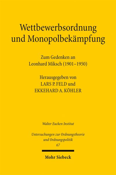 Produktbild: Wettbewerbsordnung und Monopolbek&auml;mpfung