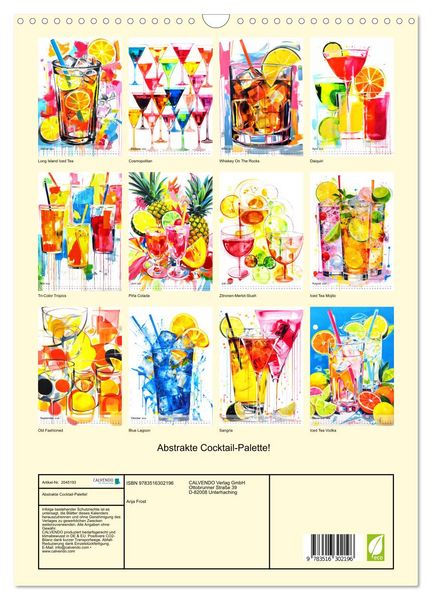 Produktbild: Abstrakte Cocktail-Palette! (Wandkalender 2026 DIN A3 hoch), CALVENDO Monatskalender