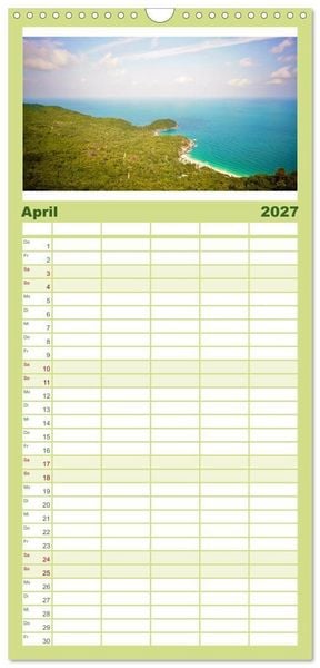 Produktbild: Familienplaner 2027 - S&uuml;dostasien - Thailand, Philippinen, Bali mit 5 Spalten (Wandkalender, 21 x 45 cm) CALVENDO