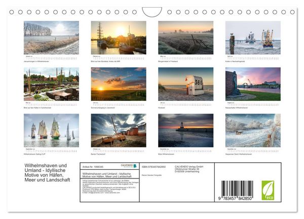 Produktbild: Wilhelmshaven und Umland - Idyllische Motive von H&auml;fen, Meer und Landschaft (Wandkalender 2026 DIN A4 quer), CALVENDO Monatskalender