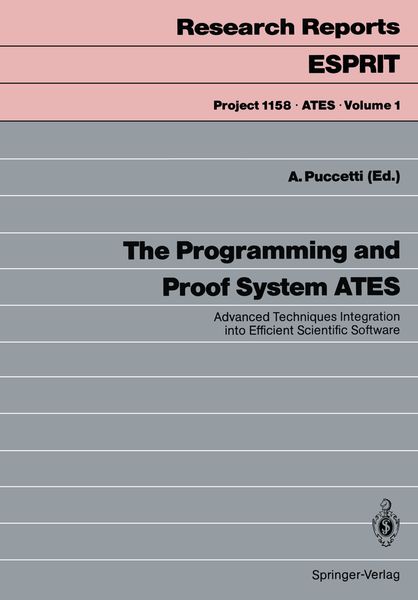 Produktbild: The Programming and Proof System ATES