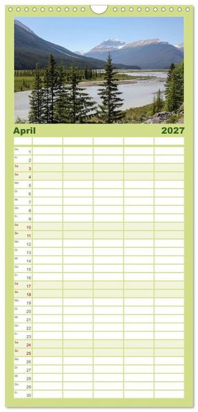 Produktbild: Familienplaner 2027 - Kanada mit 5 Spalten (Wandkalender, 21 x 45 cm) CALVENDO