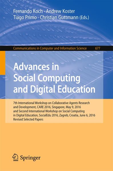 Produktbild: Advances in Social Computing and Digital Education