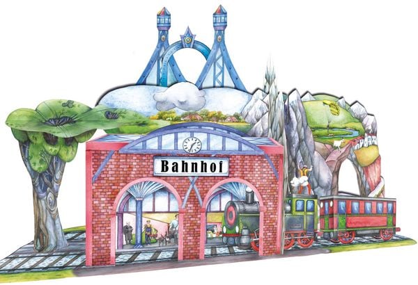 Produktbild: Eisenbahn basteln Bastelbogen Ausschneidebogen zum Spielen