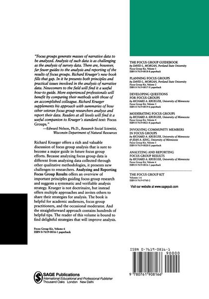 Produktbild: Analyzing and Reporting Focus Group Results