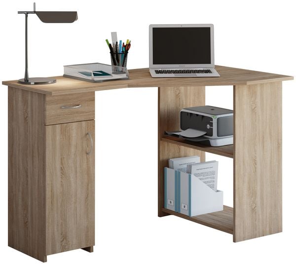 Produktbild: Holz Eckschreibtisch Schreibtisch B&uuml;rotisch Linzia
