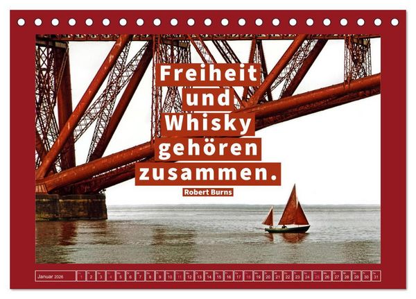 Produktbild: Whisky-Weisheiten (Tischkalender 2026 DIN A5 quer), CALVENDO Monatskalender