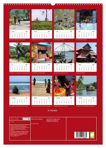 Produktbild: In Kerala (hochwertiger Premium Wandkalender 2026 DIN A2 hoch), Kunstdruck in Hochglanz